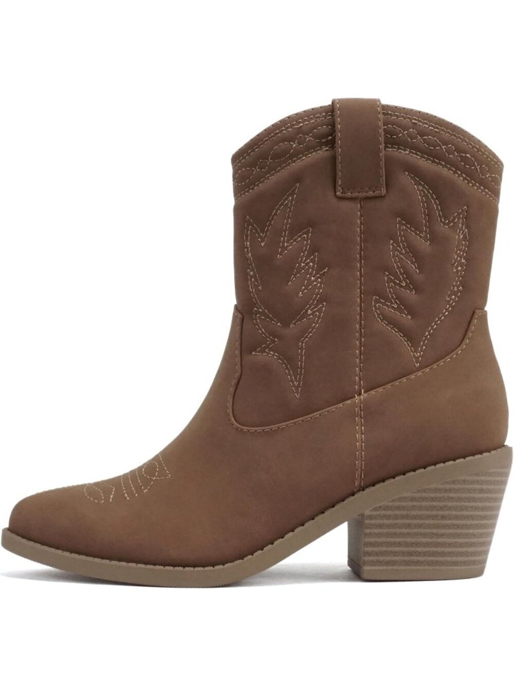 Women's Brown Synthetic Rubber Western Stylish Cowgirl Stitched Ankle Boots